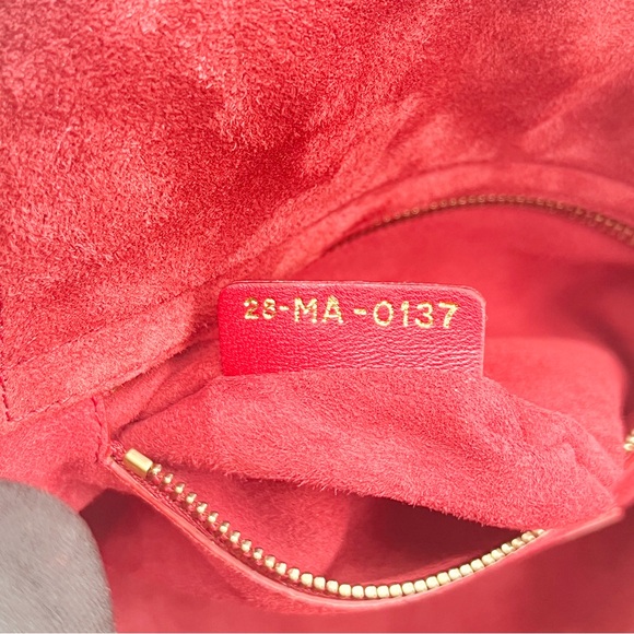 DIOR Lady Dior Medium Bag Red Lambskin with Gold Studs - Picture 15 of 15